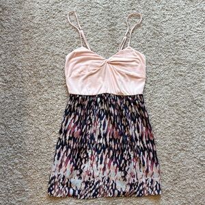 Silence + Noise Pink and Multicolor Mini Dress